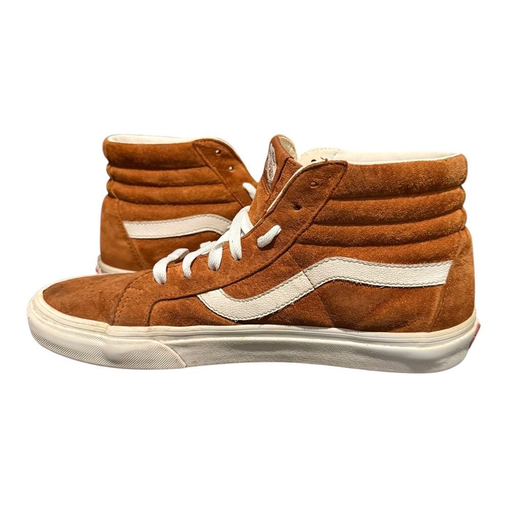 Vans Sk8-Hi Pig Suede Tortoise Shell Brown ScotchGard Men’s Size 10 Sneakers - Picture 7 of 9